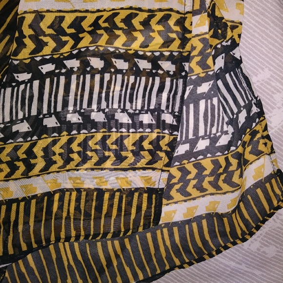 Cato Orange Black Yellow Print Top Sz M - Picture 4 of 5